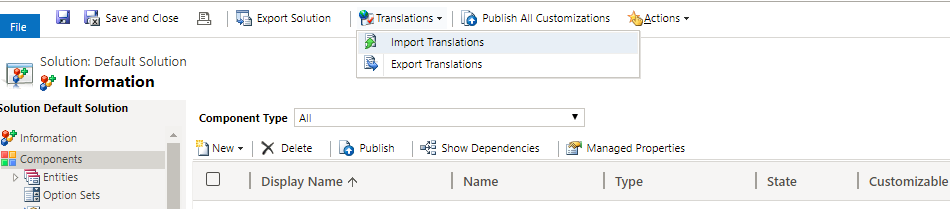 Export all Translations via Customizations