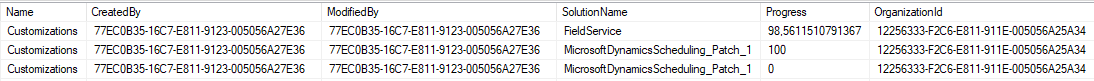 Import job status via sql